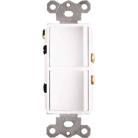 2-Function Rocker Combination Switch In White 120-Volt, 15 AMPX2